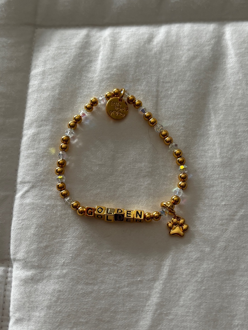 Little words project LWP Golden bracelet with paw print charm